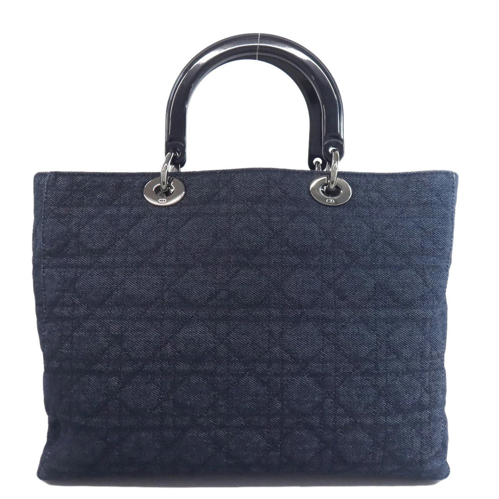 Dior Cannage Tote Handbag Lady Denim  Christian